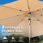 Parasol de patio de 9 pi - résistance, imperméabilité, inclinaison facile, pour le jardin, la terrasse, la cour arrière, la piscine beige bloquant, 8