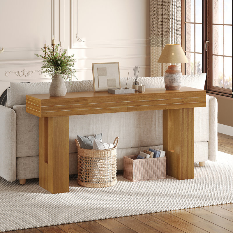 Wilborn 63"Console Table, Farmhouse Entryway Table, Narrow Wood Sofa Table