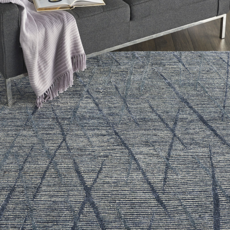 Nourison Tietsia Indigo Modern Indoor Rug, Rectangle 9'9" X 13'9", Indigo