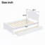 Twin Size Wood Platform Bed with Headboard and Two Drawers, White-369186178