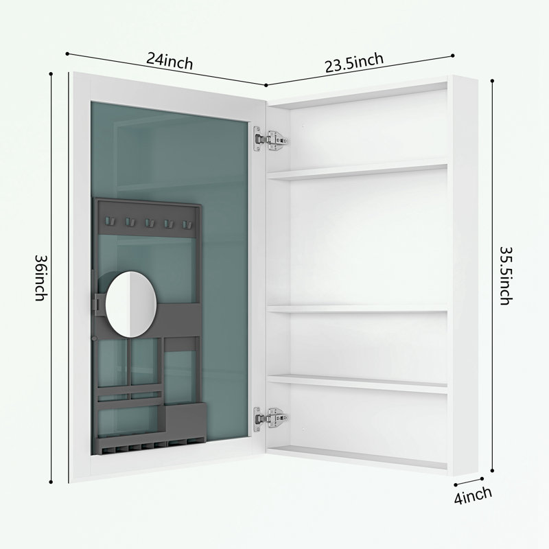Armoire à pharmacie à miroir avec porte gauche