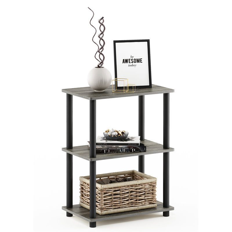 64cm 3 Shelf Toolless Assembly Shelving Unit, French Oak Grey