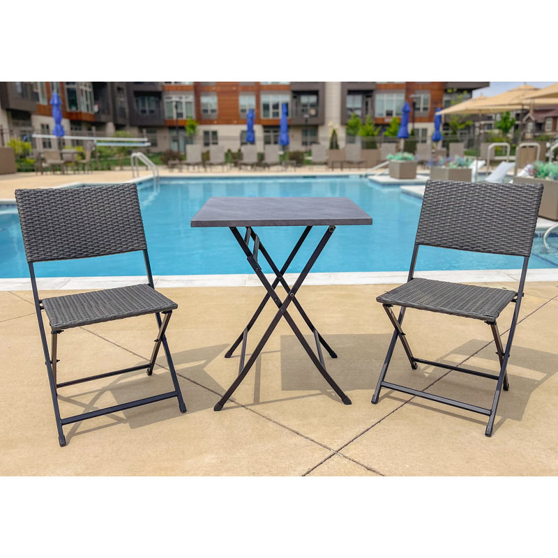 Ensemble bistro extérieur L 23,6 po Abbiegayle, Gris