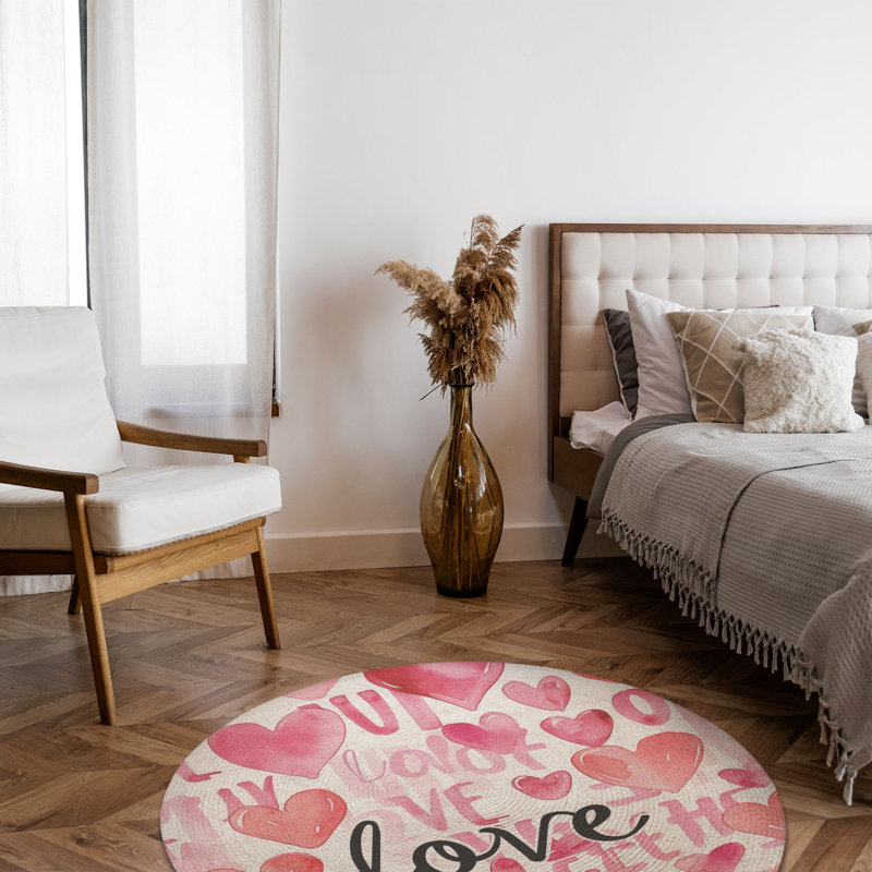 Tapis tressé Love-Note, Rond 5 pi