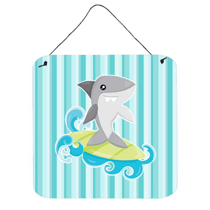 Décoration murale requin sur bandes surfy