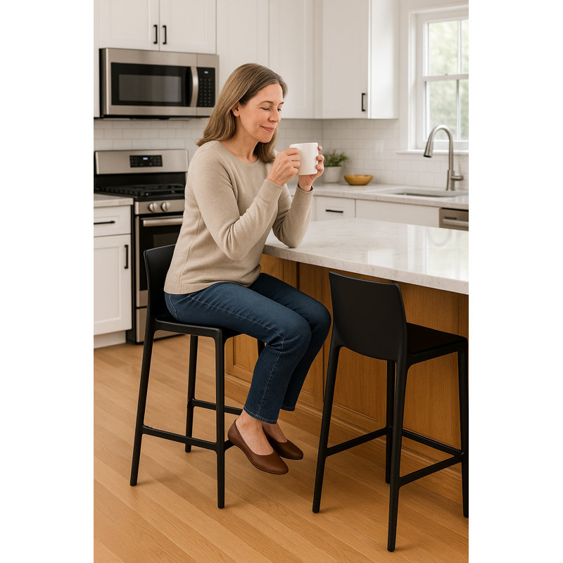 Zelienople Outdoor 26'' Counter Stool, White, White