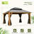 Solid Wooden Patio Gazebo with Double Roof, Netting and Curtains-105295599-105295596-112958892