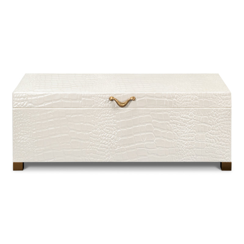 Shagreen Handmade Decorative Trunk, Ivory