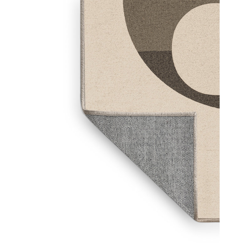Tapis abstrait moderne et contemporain lavable à la machine Champlost Thanksgiving en beige - reliure beige, 2 x 4