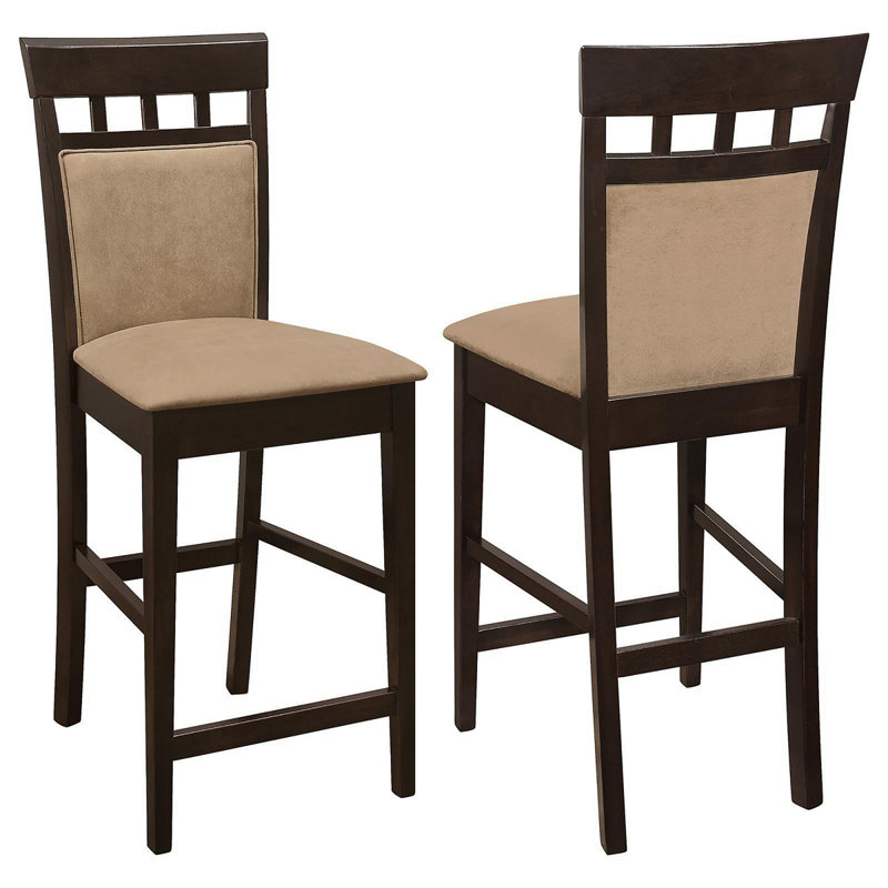 Tabourets à hauteur de comptoir beige et cappuccino (ensemble de 2)