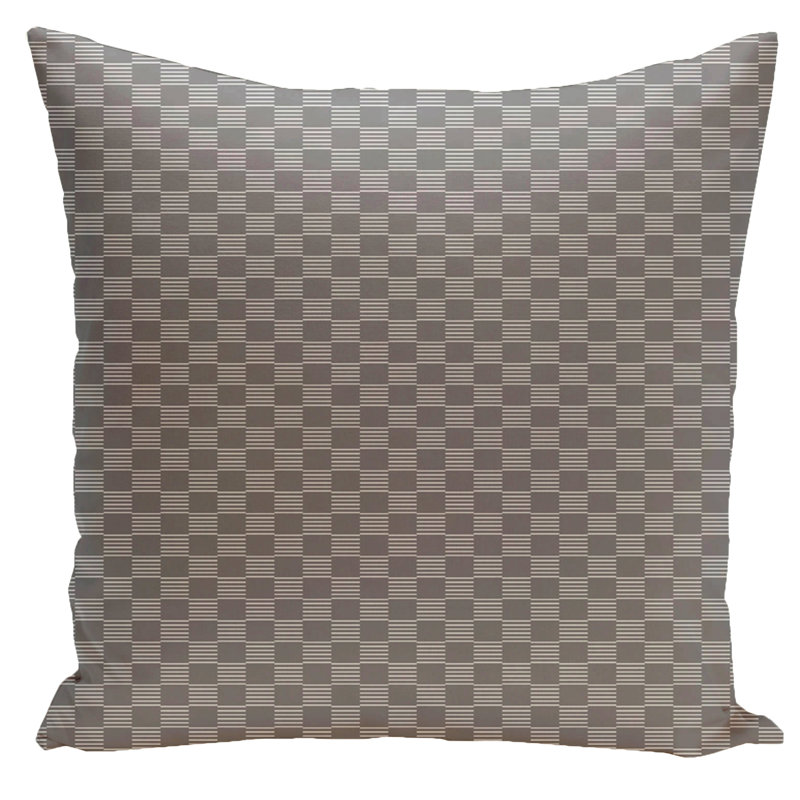 Housse et insert de coussin géométrique carré, 16 po x 16 po, Gris classique