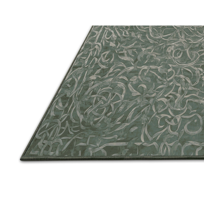 Tapis vert soyeux et moelleux, Rond 8 pi