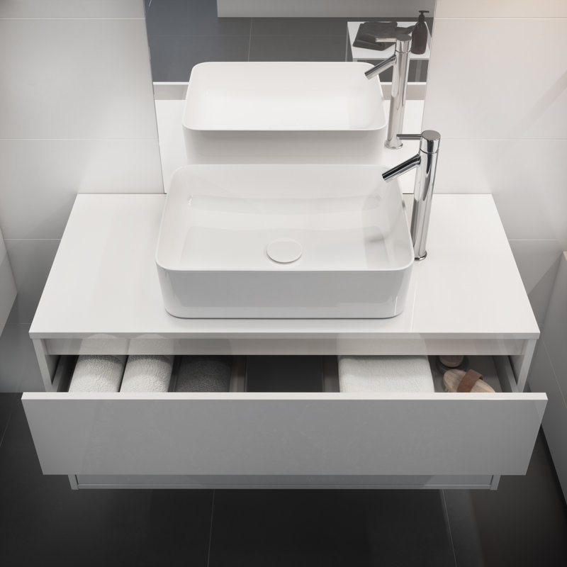 Cersanit 495mm L x 345mm W White Ceramic Rectangular Sink