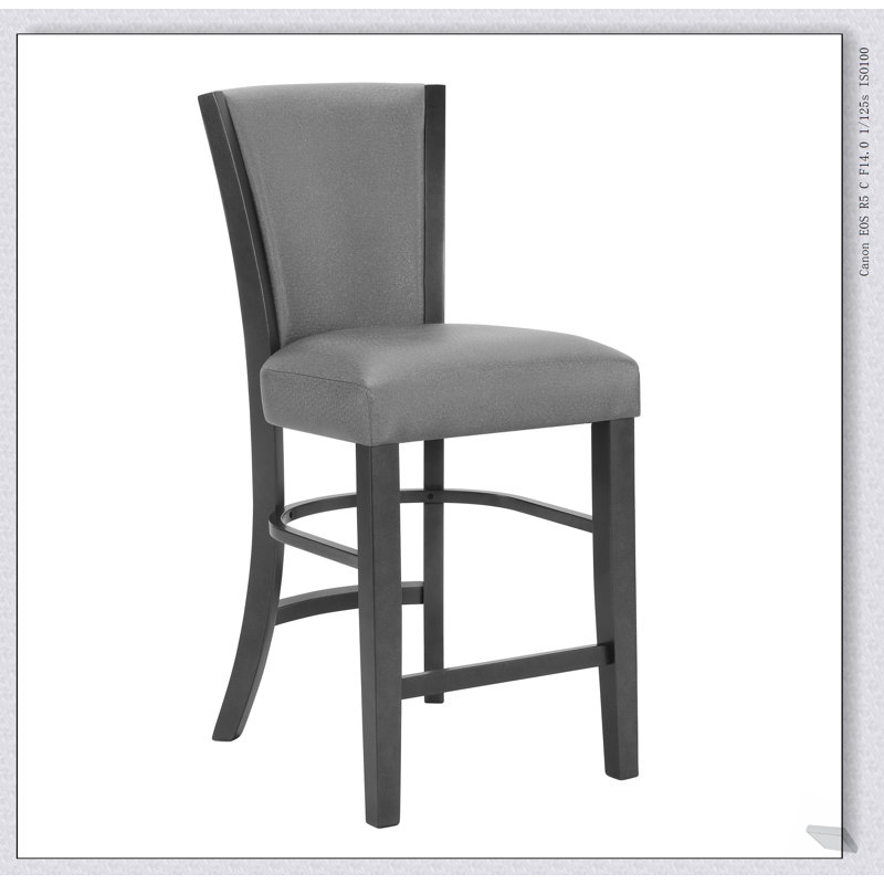 Chaise d'appoint de salle à manger à hauteur de comptoir 2 pièces Glam, Gris