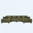 130" U-Shaped Sectional Sofa With RGB LED Lighting, Includes 6 Decorative Pillows-1187416803