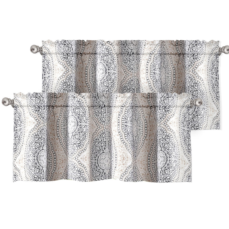 Cantonnière sur mesure 52 po Zakrzewski, Beige/gris, l 52 po x L 18 po