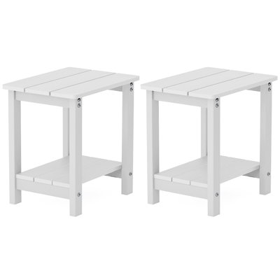 Table de bout d'extérieur Adirondack Tables de patio résistantes aux intempéries Tables de bout d'extérieur en plastique (ensemble de deux)
