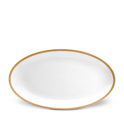 Soie Tressee White Oval Platter Large