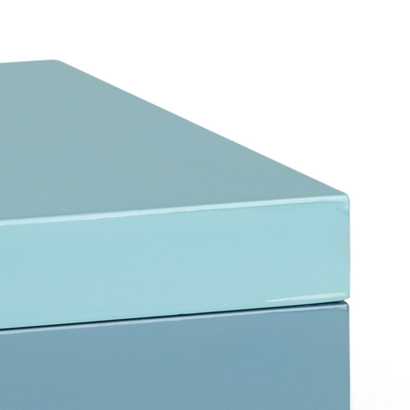 Boîte décorative, H 5,75 po x l 9,5 po x P 9,5 po, bleu