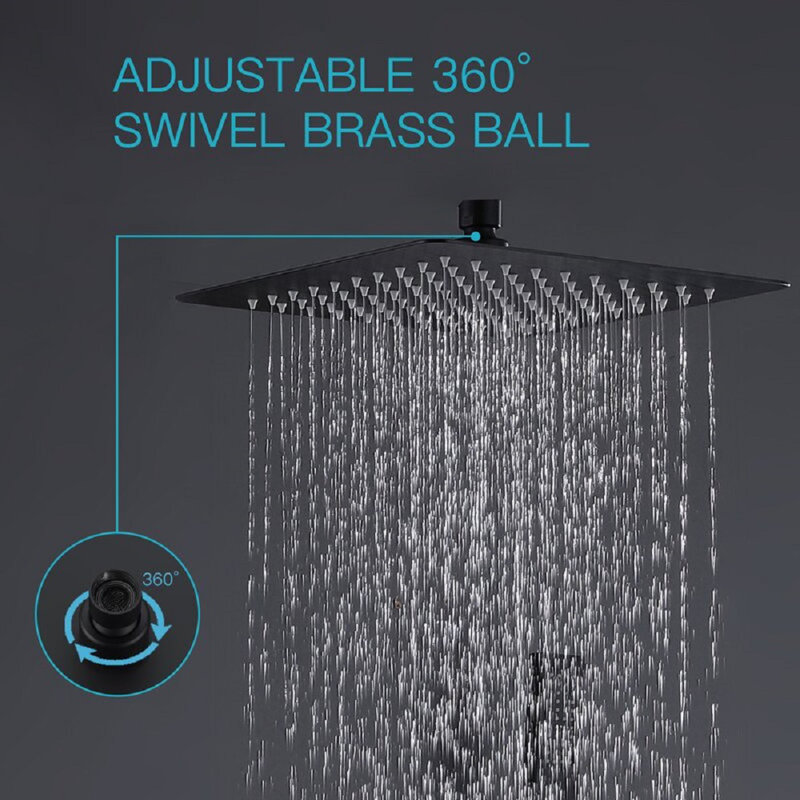 Adjustable Rain Shower 1.5 GPM GPM, Matte Black