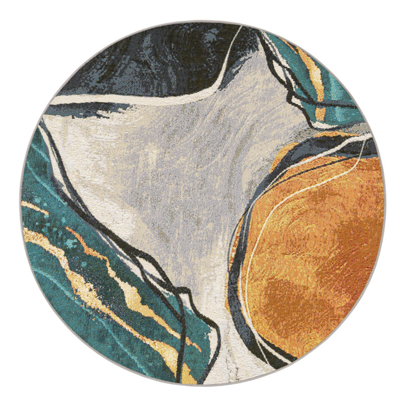 Keazia Indoor/Outdoor Area Rug, Round 4'1"