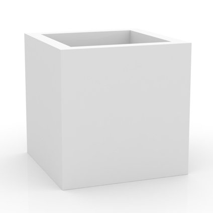 Cube - Resin Pot Planter - Basic, 23.5" H x 23.5" W x 23.5' D, White