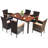 Pecos 6 - Person Acacia Patio Dining Set with Rectangular Table , Cushions Included-1074382704
