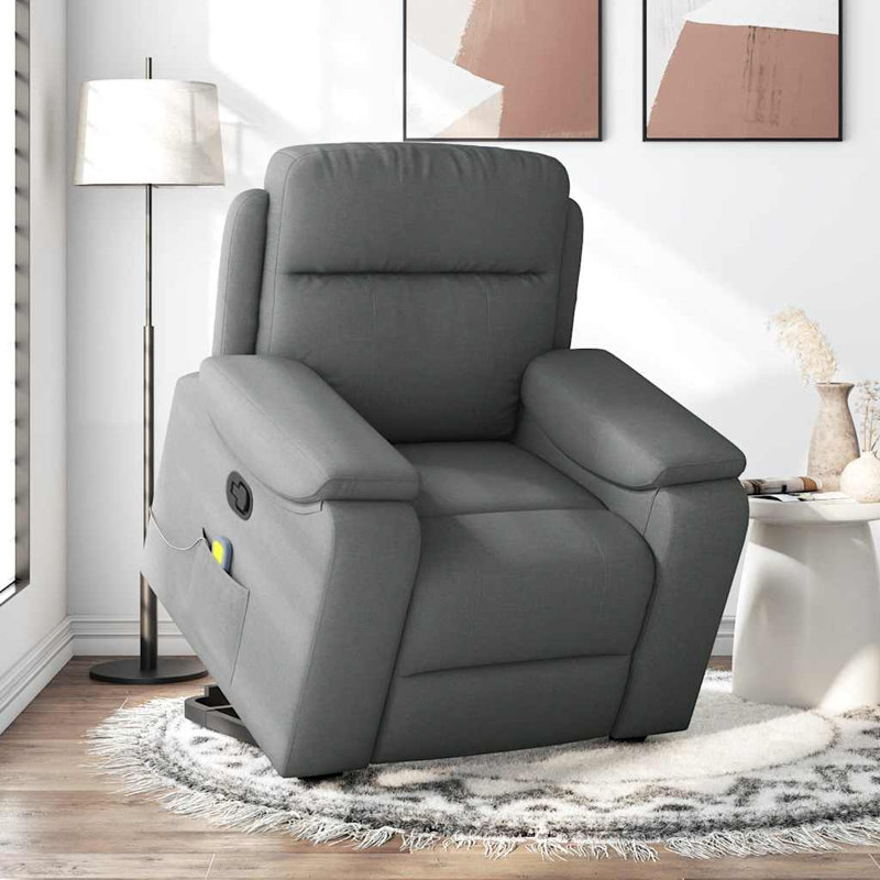  Fauteuil inclinable de massage Stand Up gris foncé, Gris, Poignée / levier manuel