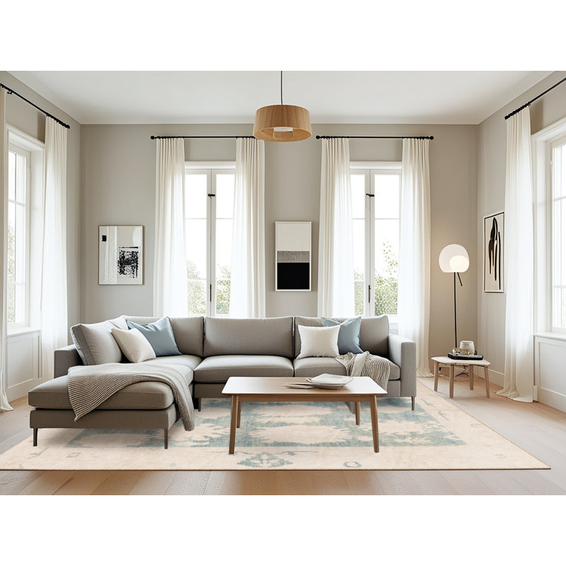 Tapis décoratif multicolore à motif abstrait, Rectangle 8 pi x 10 pi