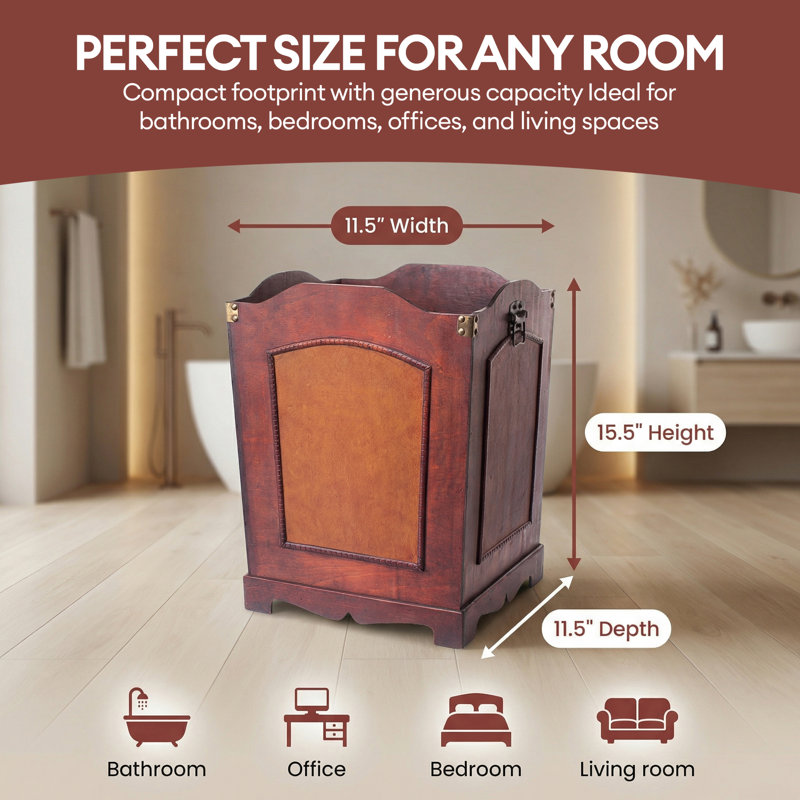 Wood Open Kitchen Trash Can - 7 Gallons