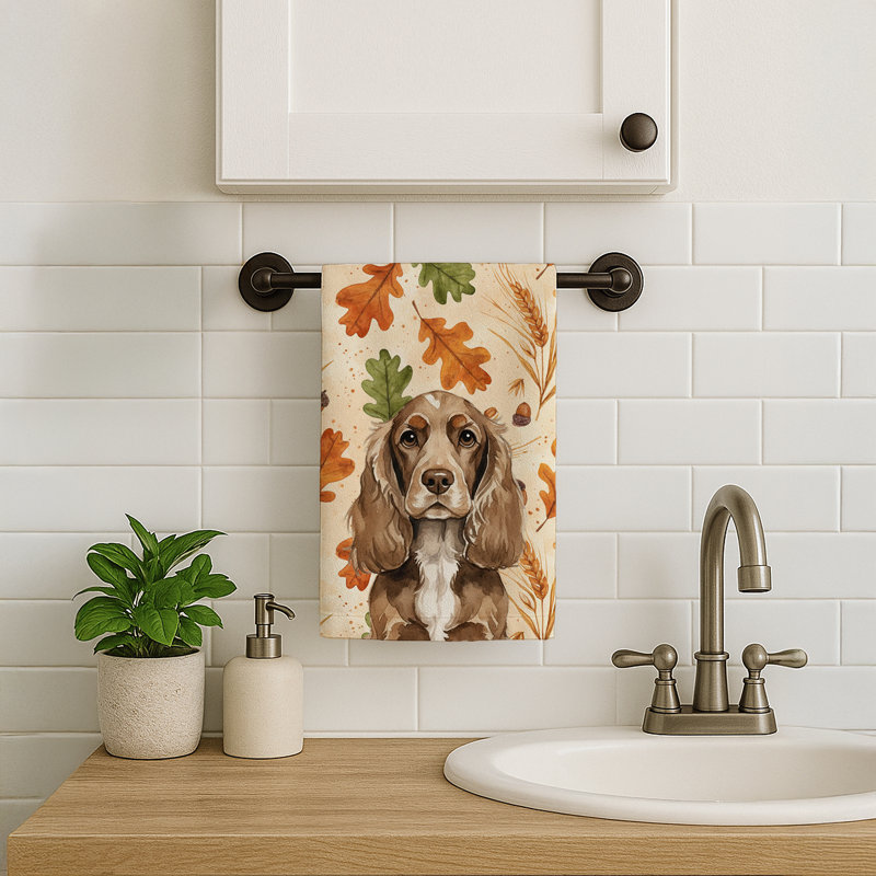 Serviette de cuisine tricolore Sheltie, Épagneul cocker chocolat