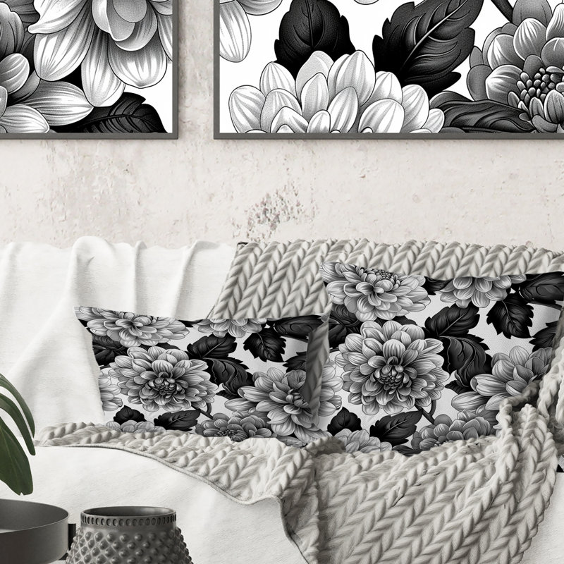 Coussin décoratif noir I, H 18 po x l 18 po
