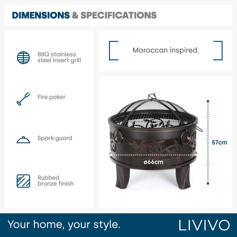 Fonda Round Cast Iron Smokeless Fire Pit