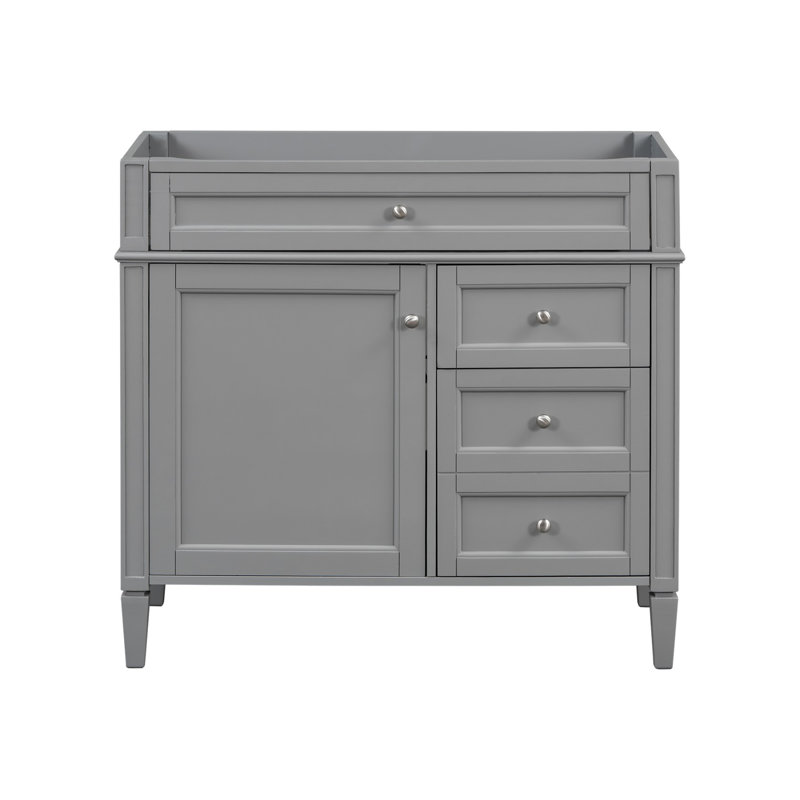 Meuble-lavabo 36 po sans lavabo supérieur, Gris, Argent argent