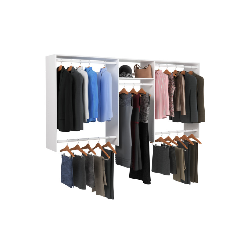 Grid 48'' - 96'' Closet System (Can Be Cut To Fit), White