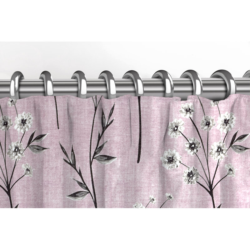 Prospe Cotton Blackout Curtain Pair, Width 228 x Drop 228 cm, Blush Pink