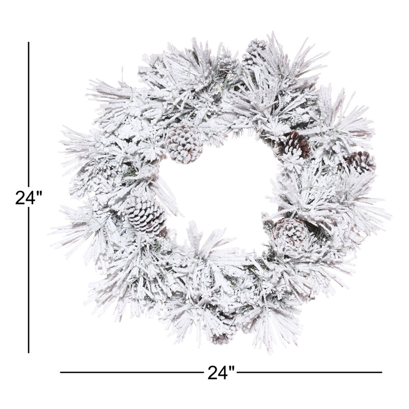 The Twillery Co.® Odaniel 60" Frosted Wreath, 30" H x 30" W x 3" D