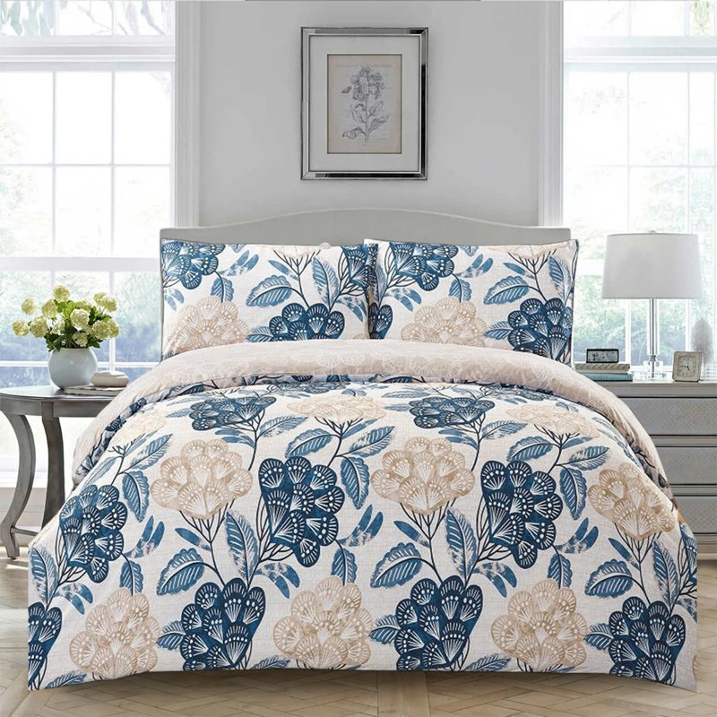 Cotton Duvet Cover Set with Pillowcases, Bloom Patchwork, Double Duvet Cover Set + 2 Standard Pillowcases