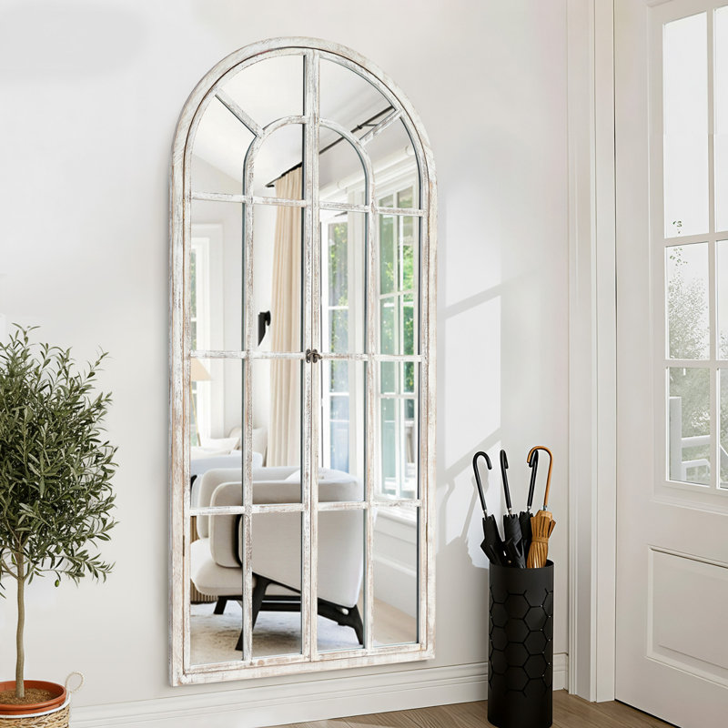 Miroir d'appoint 71 po H x 31 po, 71 po x 31 po, Blanc patiné