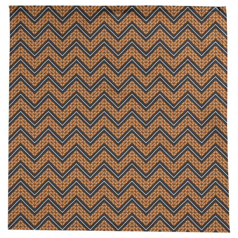 Stephenie Classic Hand Drawn Chevrons Tablecloth, Orange/Black/White