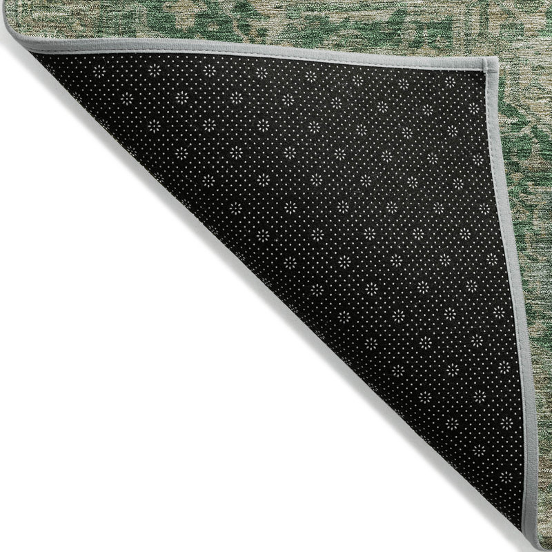 3' X 5' Emerald Medallion Washable Indoor Outdoor Area Rug