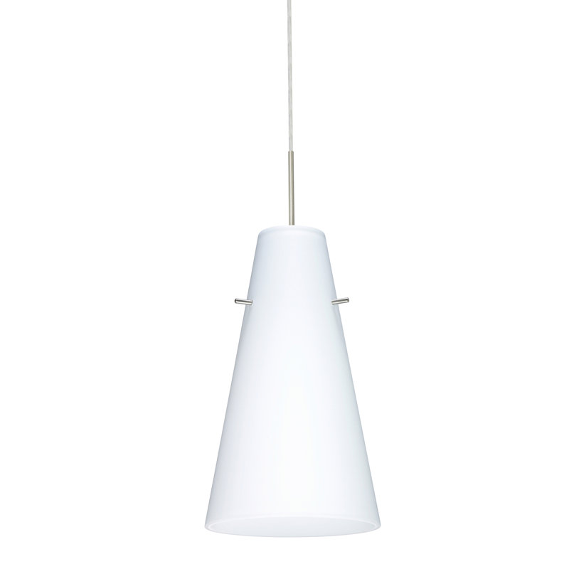 Canyon Creek 1 - Light Single Pendant, Opal Matte, Satin Nickel, Incandescent
