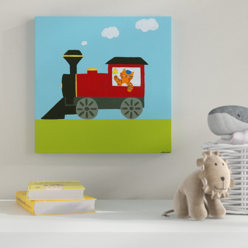« cirque train i », art sur toile, H 14 po x l 14 po x P 2 po