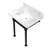 Kingston Brass Monarch 30-Inch Carrara Marble Console Sink with Stainless Steel Legs (8-Inch, 3-Hole)-51154826
