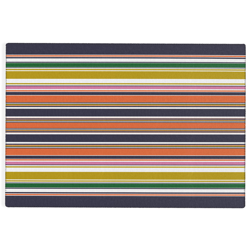 Balbino Striped Indoor / Outdoor Rug, Rectangle 8' x 10'