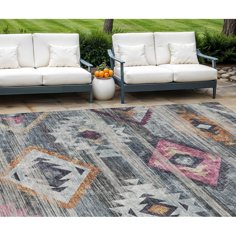 Tapis gris anthracite et argenté 9 'X 12'