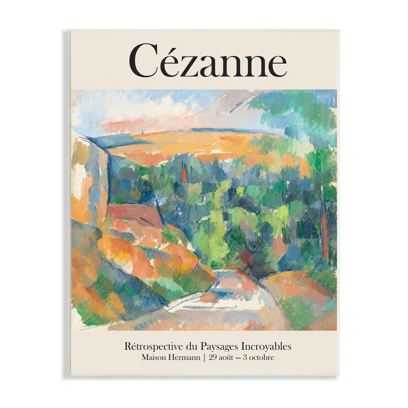 Affiche traditionnelle de paysage Cezanne par Jacob Green - Peinture, H 15 po x l 10 po, Plaque murale