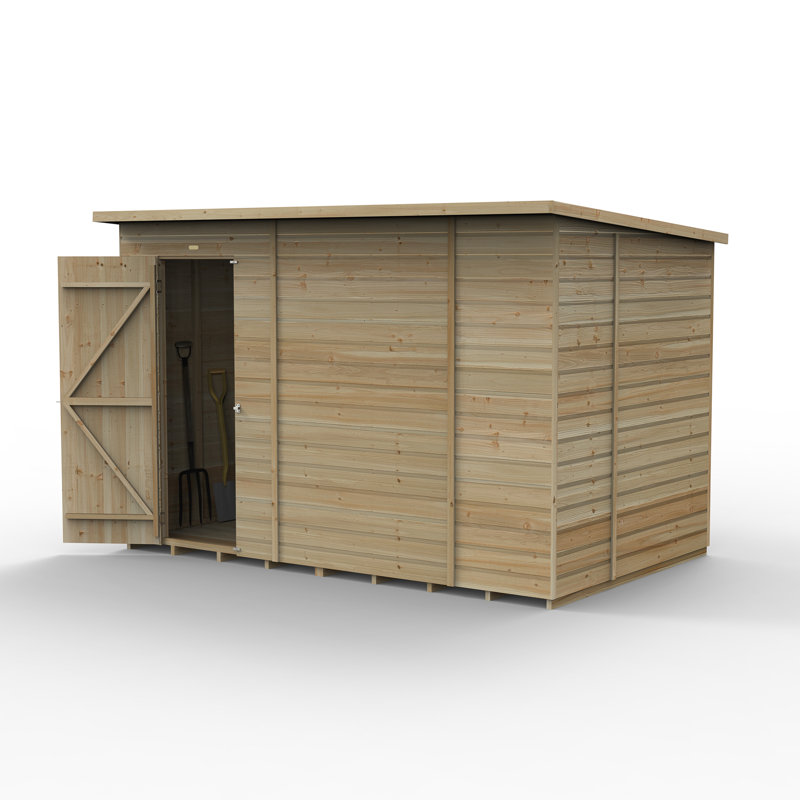 Beckwood 6 ft. 4 in. W x 10 ft. 2 in. D Solid Wood Flat Garden Shed