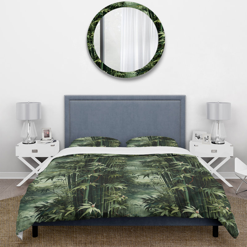 Ensemble de housse de couette oriental Kamarrah Bamboo Forest Allure I - Microfibre de polyester