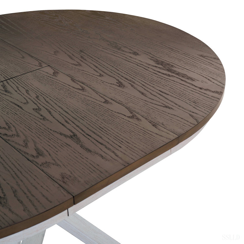 Ensemble de table de salle à manger 5 pièces Retro, Brun / blanc antique, Brun, Beige, Blanc antique